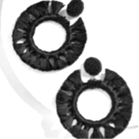 *2 for $15* Black Thread & Bead Hoop Earrings - Picture 2 of 3